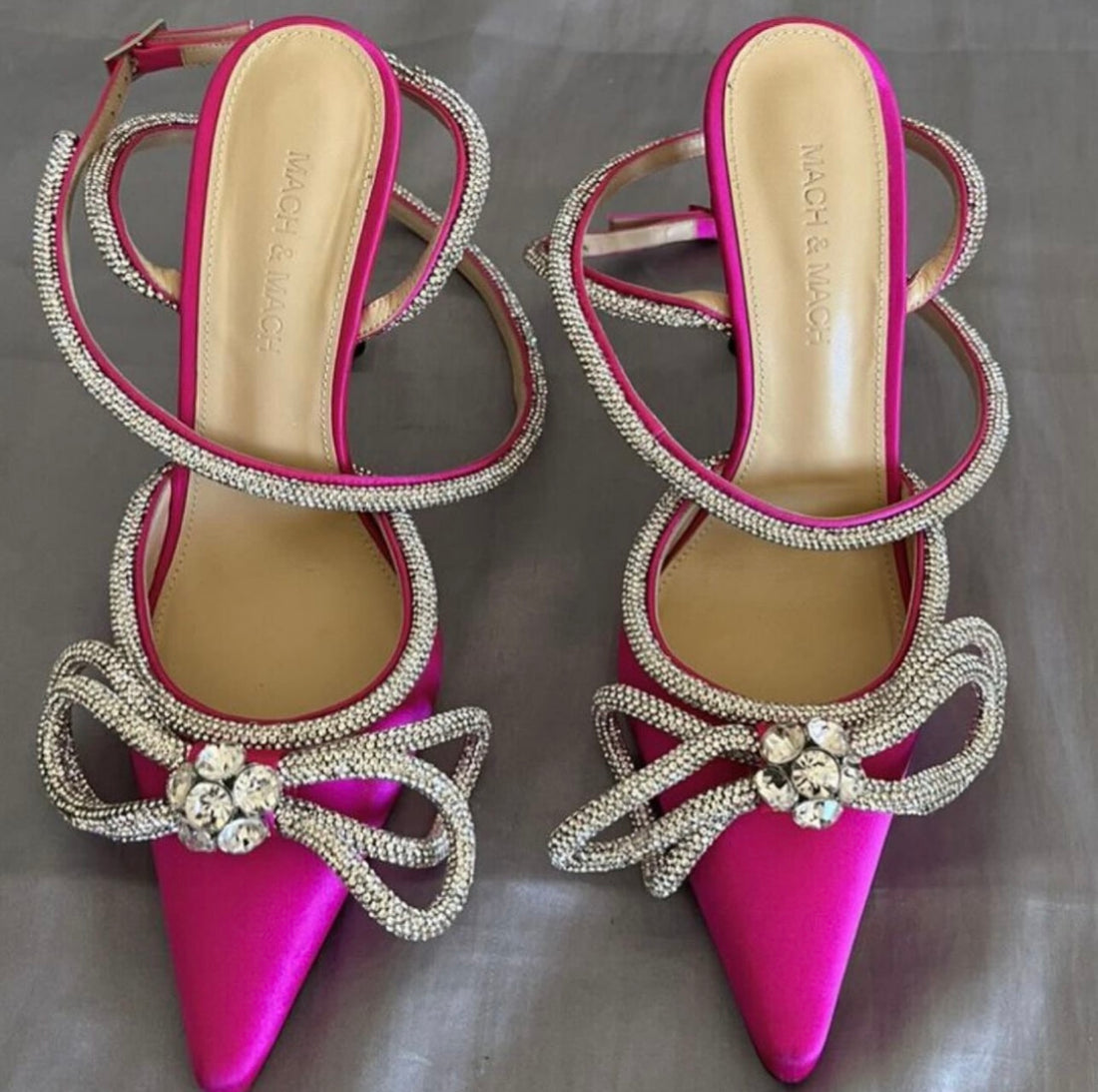 SATIN DOUBLE BOW PUMPS- 36